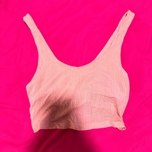 pink ribbed tank top